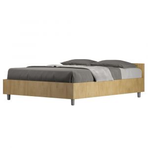 Lit coffre 140x190 effet bois ch&ecirc;ne nature