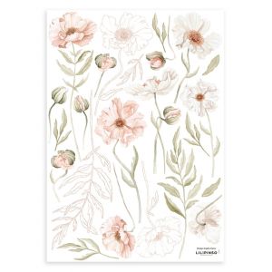 Stickers muraux les coquelicots en vinyle mat 29,7 x 42 cm