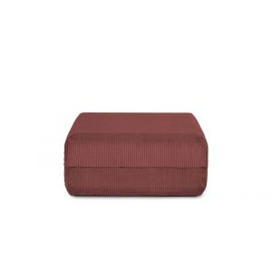 Pouf convertible et modulable 1 place en velours côtelé rouge