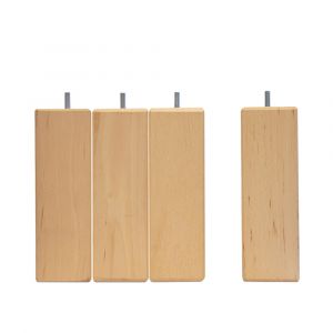 Lot pieds de lit carr&eacute;s en bois Haut. 20 cm (lot de 4)