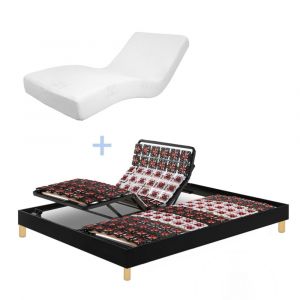 Lit electrique, matelas à mémoire de forme, contour simili 180x200 cm