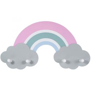 Porte-manteau mural forme arc-en-ciel