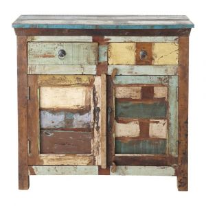 Buffet en bois recycl&eacute; multicolore L90