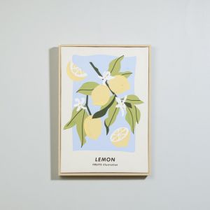 Toile imprim&eacute;e citrons jaunes 37x52