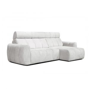 Canap&eacute; d'angle droit 3 places, assise coulissante; cr&egrave;me