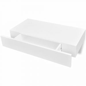 &Eacute;tag&egrave;re design murale avec effet bois blanche 48 x 25 x 8 cm