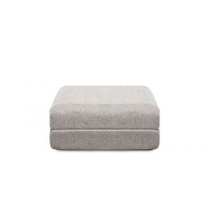Pouf convertible et modulable 1 place en tissu lisse gris