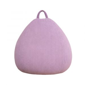 Pouf poire d&eacute;houssable velours c&ocirc;tel&eacute; - 105x85 cm violet parme