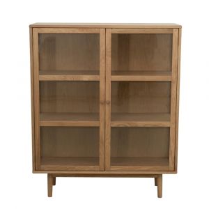 Buffet haut 3 portes effet bois chêne massif