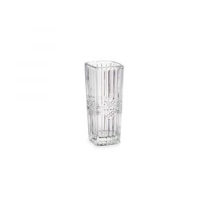 Petit vase carr&eacute; en verre transparent 6,4x6,4x15cm