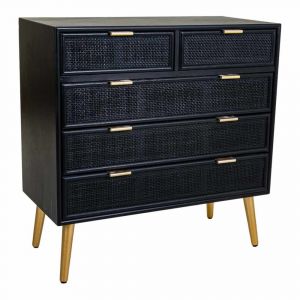 Commode en treillis laqué noir 80x39,5x81h