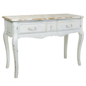 Console en bois laqu&eacute; blanc 115x50x80h