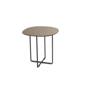 Table basse en m&eacute;tal marron 50x50 cm 47h