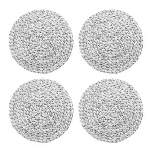 Dessous d'assiette blanc en v&eacute;g&eacute;tal