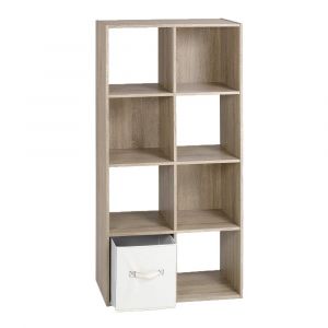 &Eacute;tag&egrave;re de Rangement 8 Cases L62 cm - Effet Bois clair