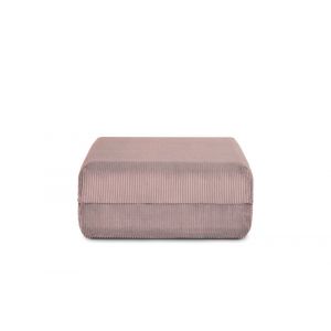 Pouf convertible et modulable 1 place en velours côtelé rose