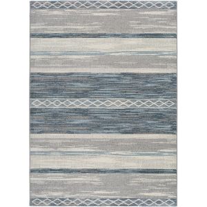 Tapis descente de lit gris/bleu 60x120 cm