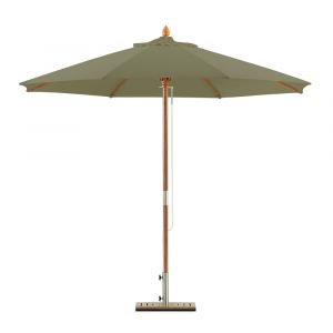 Parasol en bois rond diam&egrave;tre 3m taupe  - habana