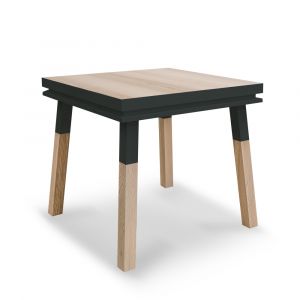 Table de cuisine carrée avec tiroir 80 cm, 100% frêne massif