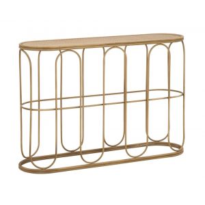 Console en fer et bois marron 110x32x77 cm