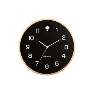 Horloge murale bois de bouleau noir &Oslash;31,5cm