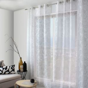 Voilage d&eacute;vor&eacute; blanc 140 x 240 cm