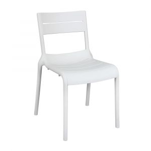 Chaise blanche de terrasse en plastique
