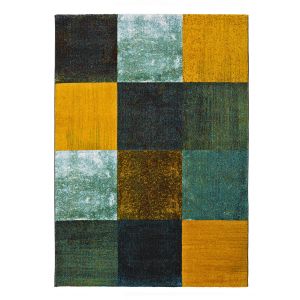 Tapis descente de lit blau/vert/jaune 60x120 cm