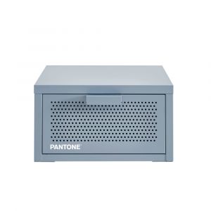 Table de chevet murale m&eacute;tal gris bleu 40cm