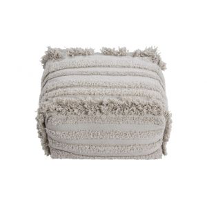 Pouf en coton beige 54x54x27