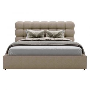 Lit coffre en Tissu bouclette 160x200 cm taupe