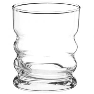 Gobelet en verre d&eacute;structur&eacute; transparent