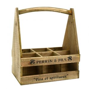 Porte-bouteilles en bois vieilli 30 cm