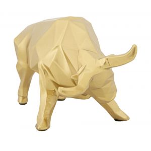 Statue de taureau en résine dorée 19.5x9.9x10.6 cm