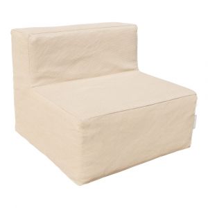 Chauffeuse extérieur déhoussable modulable en tissu effet raphia