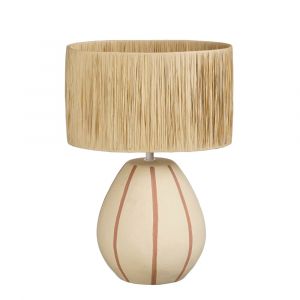Lampe de table Beige C&eacute;ramique H47xl22.5xL33cm