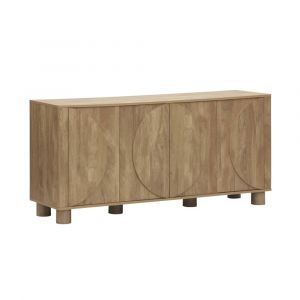 Buffet exotique d&eacute;cor bois de manguier 4 portes 155cm