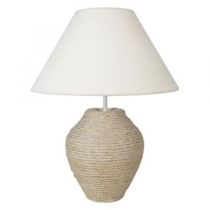Lampe &agrave; poser sisal H55cm sisal;Abat-jour: &eacute;cru