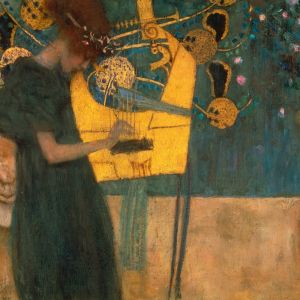 Tableau musique de Gustav Klimt imprim&eacute; sur toile 50x50 cm