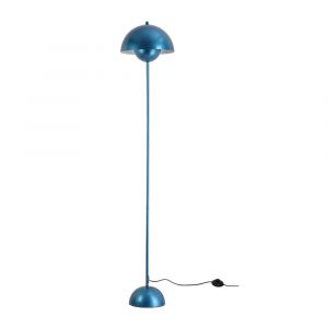 Lampadaire champignon m&eacute;tal bleu marine, H160 cm