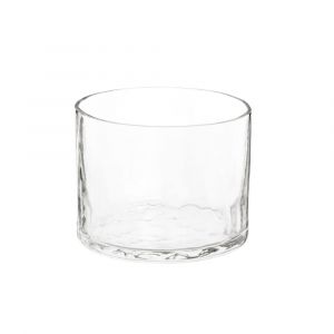 Gobelet bas en verre martel&eacute; transparent