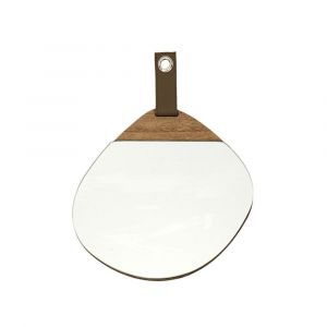 Miroir galet bois 25x25cm