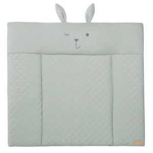 Matelas &agrave; langer visage lapin d&eacute;perlant 85x75 en PVC vert
