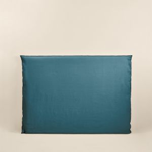 Housse de t&ecirc;te de lit en lin bleu 170x134 cm