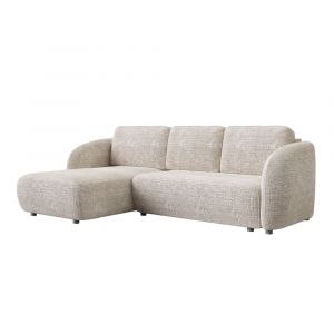 Canap&eacute; d'angle convertible 6 places en tissu beige