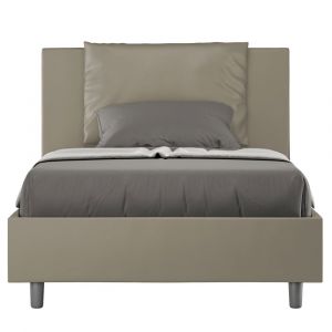 Lit coffre rembourr&eacute; 120x190 similicuir cappuccino