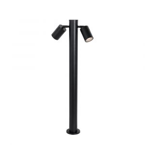 Lampadaire ext&eacute;rieur noir 80 cm 2 lumi&egrave;res IP44 r&eacute;glable