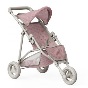 Poussette Jogging pour Poup&eacute;e, 54cm, Rose/Gris