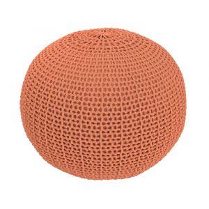 Pouf tricot rond rose poudré D40 cm
