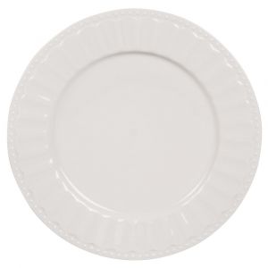 Assiette plate en porcelaine blanche